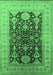 Machine Washable Oriental Emerald Green Traditional Area Rugs, wshurb2916emgrn