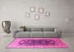 Machine Washable Oriental Pink Traditional Rug in a Living Room, wshurb2916pnk