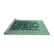 Sideview of Machine Washable Oriental Light Blue Traditional Rug, wshurb2916lblu