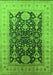 Machine Washable Oriental Green Traditional Area Rugs, wshurb2916grn