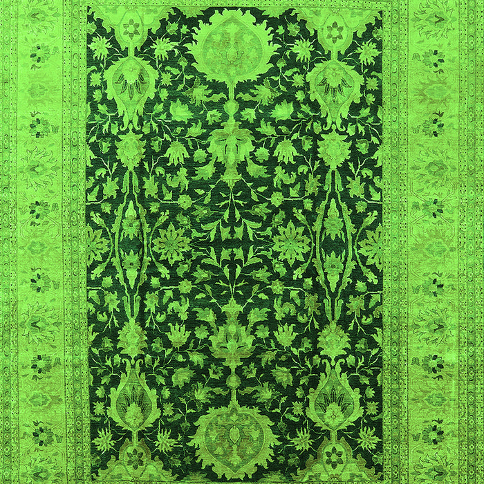 Machine Washable Oriental Green Traditional Area Rugs, wshurb2916grn