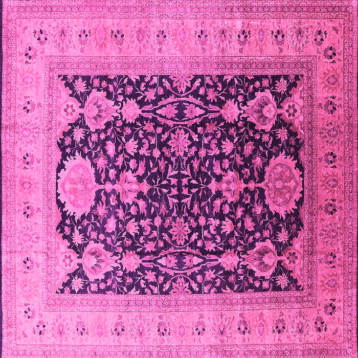 Square Machine Washable Oriental Pink Traditional Rug, wshurb2916pnk