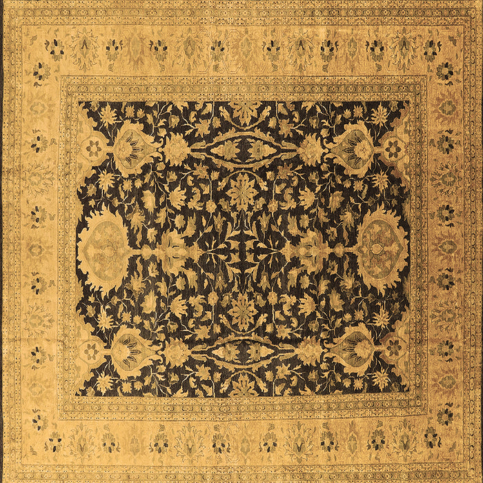 Square Machine Washable Oriental Brown Traditional Rug, wshurb2916brn