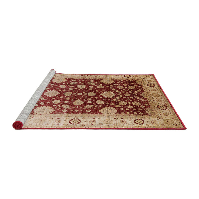 Sideview of Machine Washable Industrial Modern Red Rug, wshurb2917