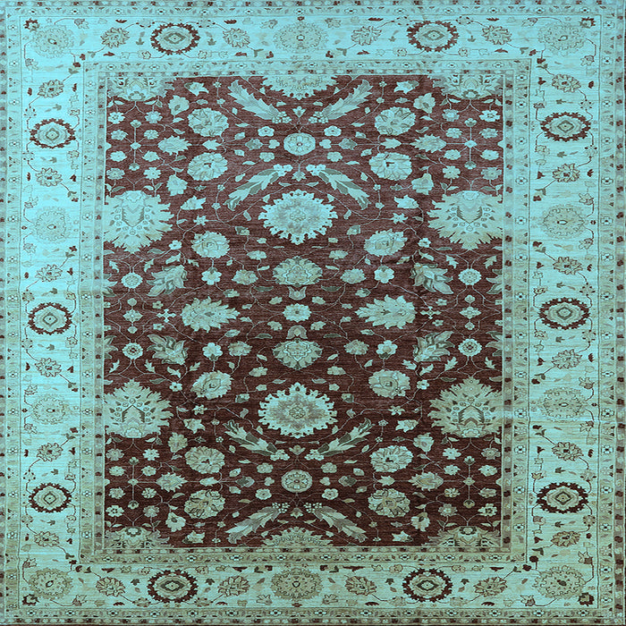 Square Oriental Light Blue Traditional Rug, urb2917lblu