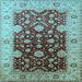 Square Oriental Light Blue Traditional Rug, urb2917lblu
