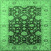 Square Oriental Emerald Green Traditional Rug, urb2917emgrn