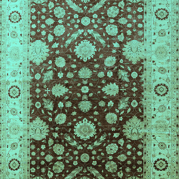 Machine Washable Oriental Turquoise Traditional Area Rugs, wshurb2917turq