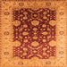 Square Machine Washable Oriental Orange Traditional Area Rugs, wshurb2917org