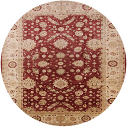 Round Machine Washable Industrial Modern Red Rug, wshurb2917