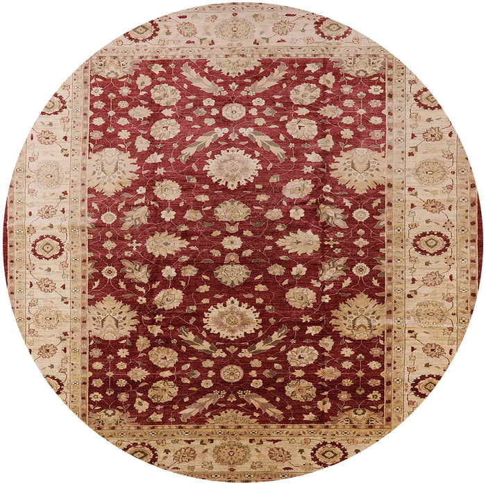 Round Machine Washable Industrial Modern Red Rug, wshurb2917