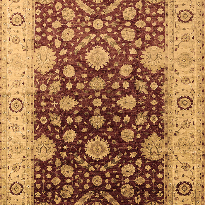 Machine Washable Oriental Brown Traditional Rug, wshurb2917brn