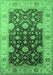 Machine Washable Oriental Emerald Green Traditional Area Rugs, wshurb2917emgrn