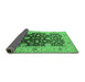 Sideview of Oriental Emerald Green Traditional Rug, urb2917emgrn