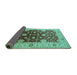 Sideview of Oriental Turquoise Traditional Rug, urb2917turq