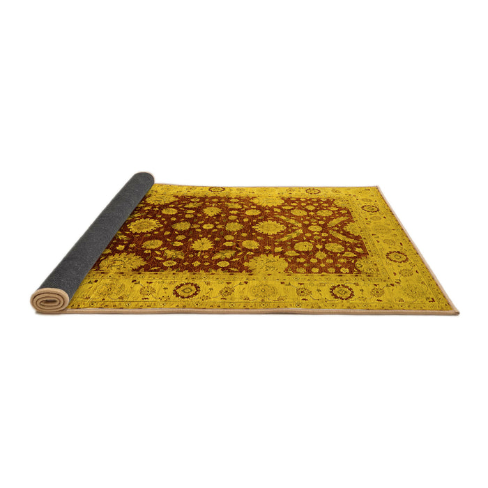 Sideview of Oriental Yellow Traditional Rug, urb2917yw