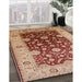 Mid-Century Modern Red Oriental Rug in Family Room, urb2917