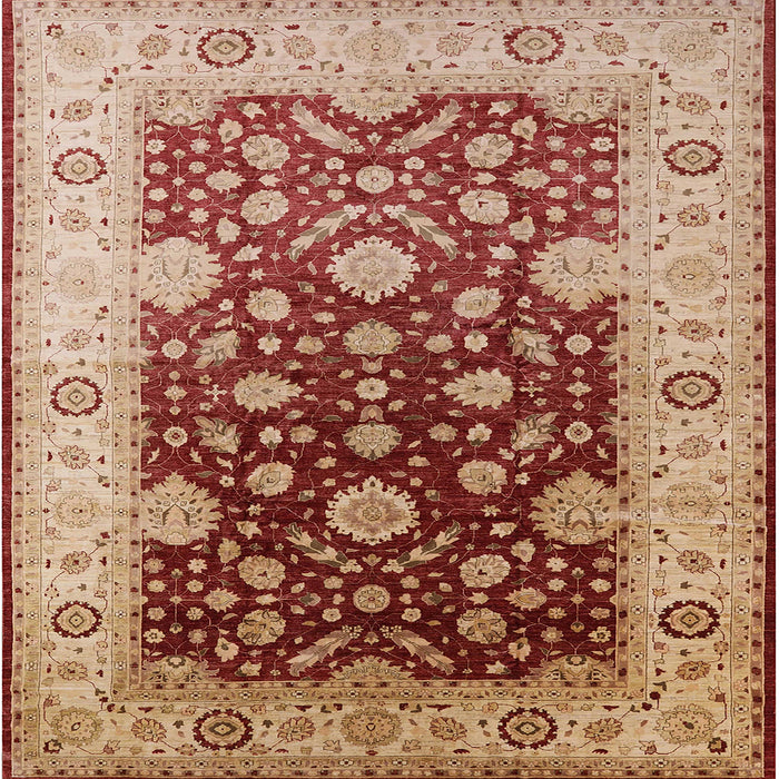 Square Machine Washable Industrial Modern Red Rug, wshurb2917