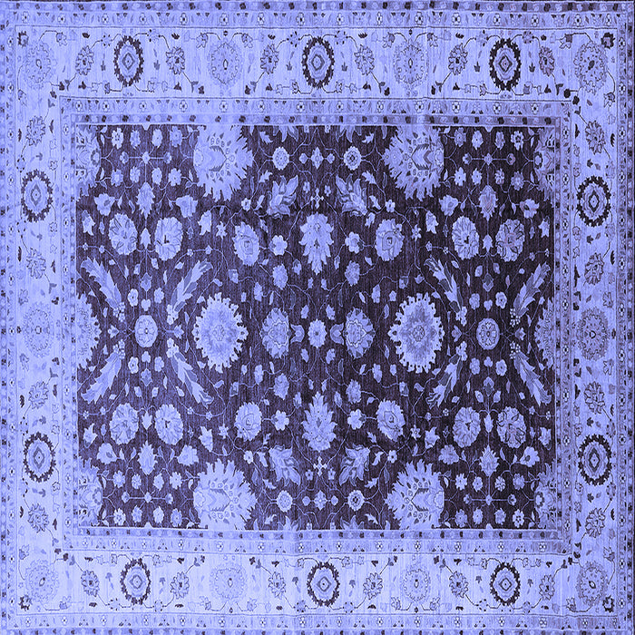 Square Oriental Blue Traditional Rug, urb2917blu