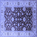 Square Oriental Blue Traditional Rug, urb2917blu