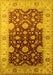 Machine Washable Oriental Yellow Traditional Rug, wshurb2917yw