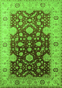 Oriental Green Traditional Rug, urb2917grn