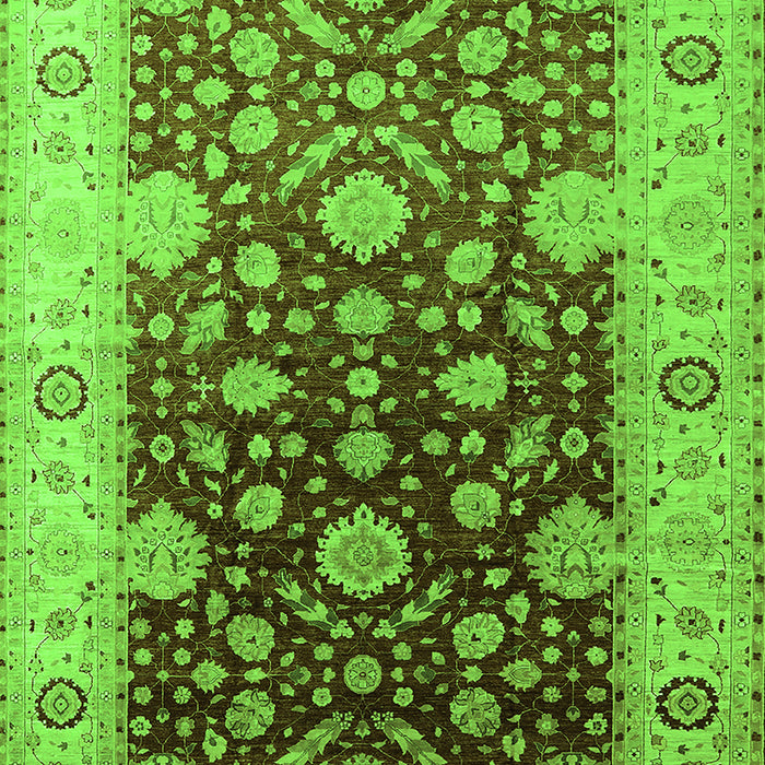 Oriental Green Traditional Rug, urb2917grn