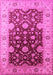 Machine Washable Oriental Pink Traditional Rug, wshurb2917pnk