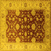 Square Machine Washable Oriental Yellow Traditional Rug, wshurb2917yw