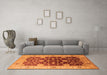 Machine Washable Oriental Orange Traditional Area Rugs in a Living Room, wshurb2917org