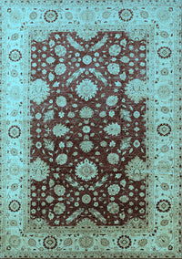 Oriental Light Blue Traditional Rug, urb2917lblu