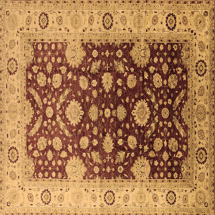 Square Machine Washable Oriental Brown Traditional Rug, wshurb2917brn
