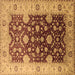 Square Machine Washable Oriental Brown Traditional Rug, wshurb2917brn