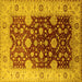Square Oriental Yellow Traditional Rug, urb2917yw