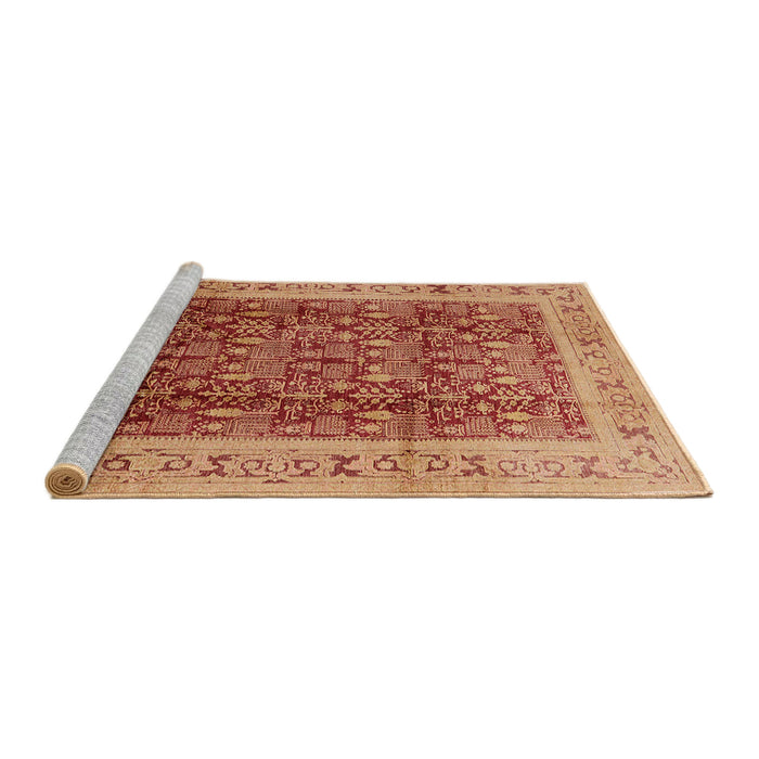 Sideview of Machine Washable Industrial Modern Orange Rug, wshurb2918