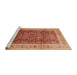 Sideview of Machine Washable Industrial Modern Orange Rug, wshurb2918