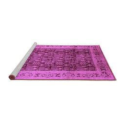Sideview of Machine Washable Oriental Purple Traditional Area Rugs, wshurb2918pur