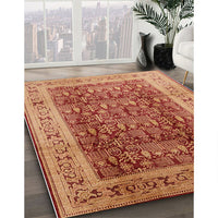 Mid-Century Modern Orange Oriental Rug, urb2918