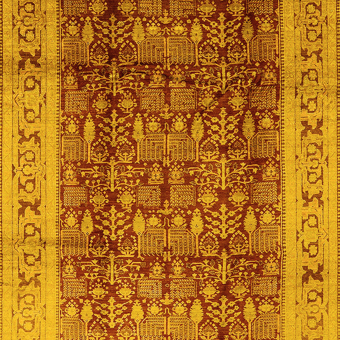 Machine Washable Oriental Yellow Traditional Rug, wshurb2918yw