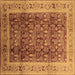 Square Oriental Brown Traditional Rug, urb2918brn