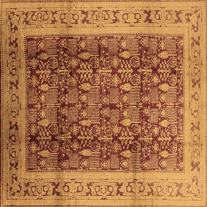Square Machine Washable Oriental Brown Traditional Rug, wshurb2918brn