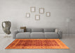 Machine Washable Oriental Orange Traditional Area Rugs in a Living Room, wshurb2918org