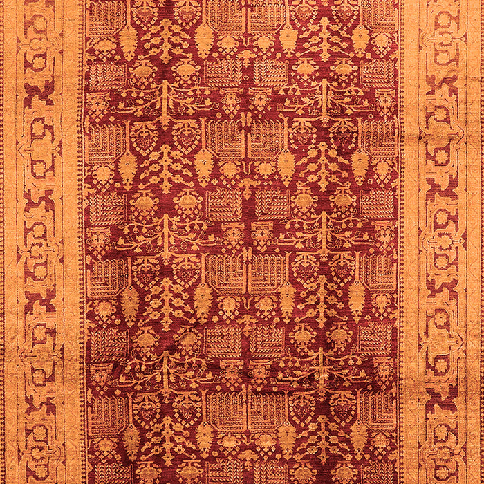 Machine Washable Oriental Orange Traditional Area Rugs, wshurb2918org