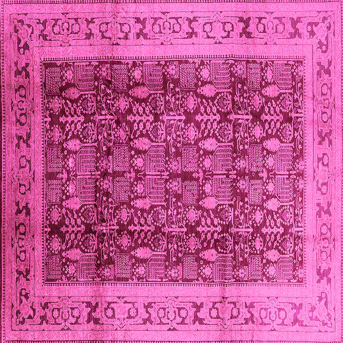 Square Machine Washable Oriental Pink Traditional Rug, wshurb2918pnk