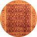 Round Oriental Orange Traditional Rug, urb2918org