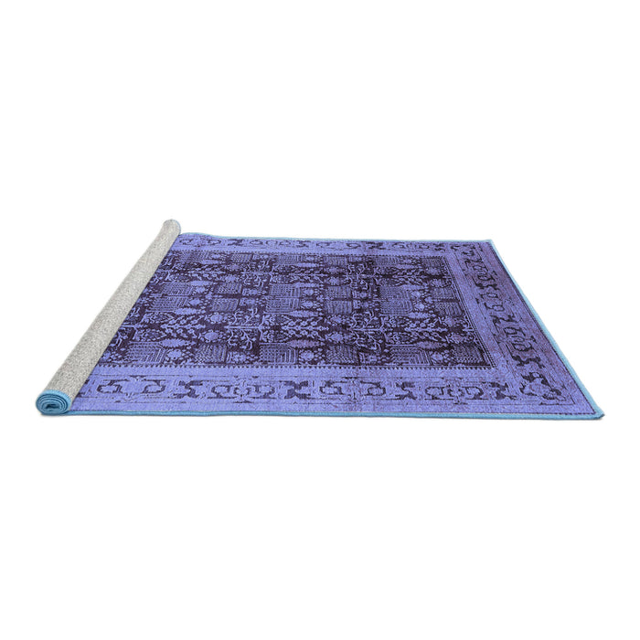 Sideview of Machine Washable Oriental Blue Traditional Rug, wshurb2918blu