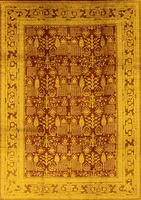 Oriental Yellow Traditional Rug, urb2918yw