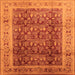 Square Oriental Orange Traditional Rug, urb2918org