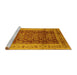 Sideview of Machine Washable Oriental Yellow Traditional Rug, wshurb2918yw