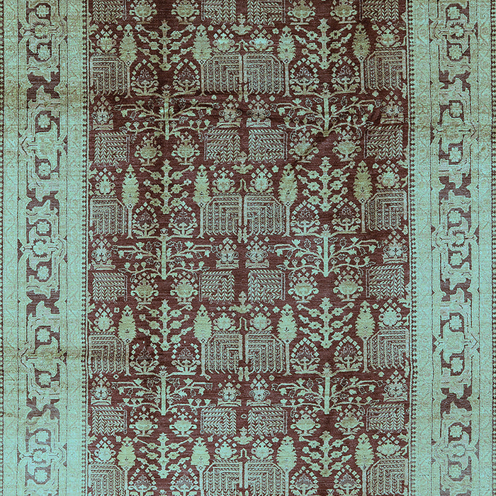 Machine Washable Oriental Light Blue Traditional Rug, wshurb2918lblu